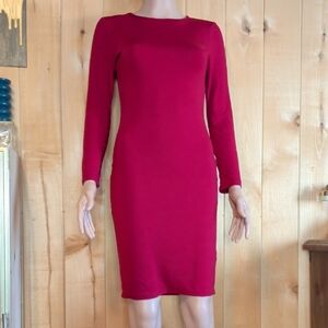 Elegant Red Long Sleeve Dress
